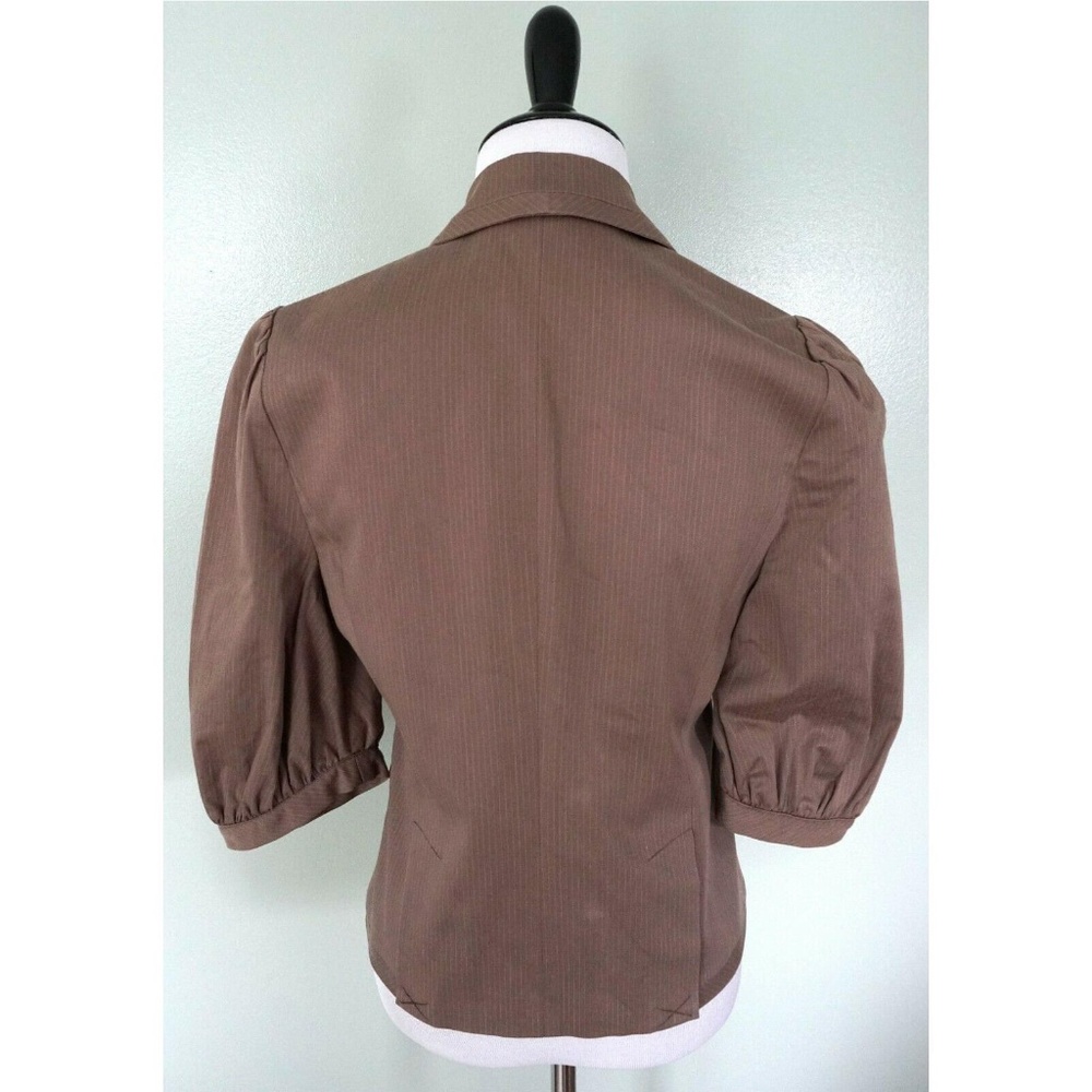 BCBG Max Azria Brown Pinstripe 2 Button Blazer S - Picture 4 of 8